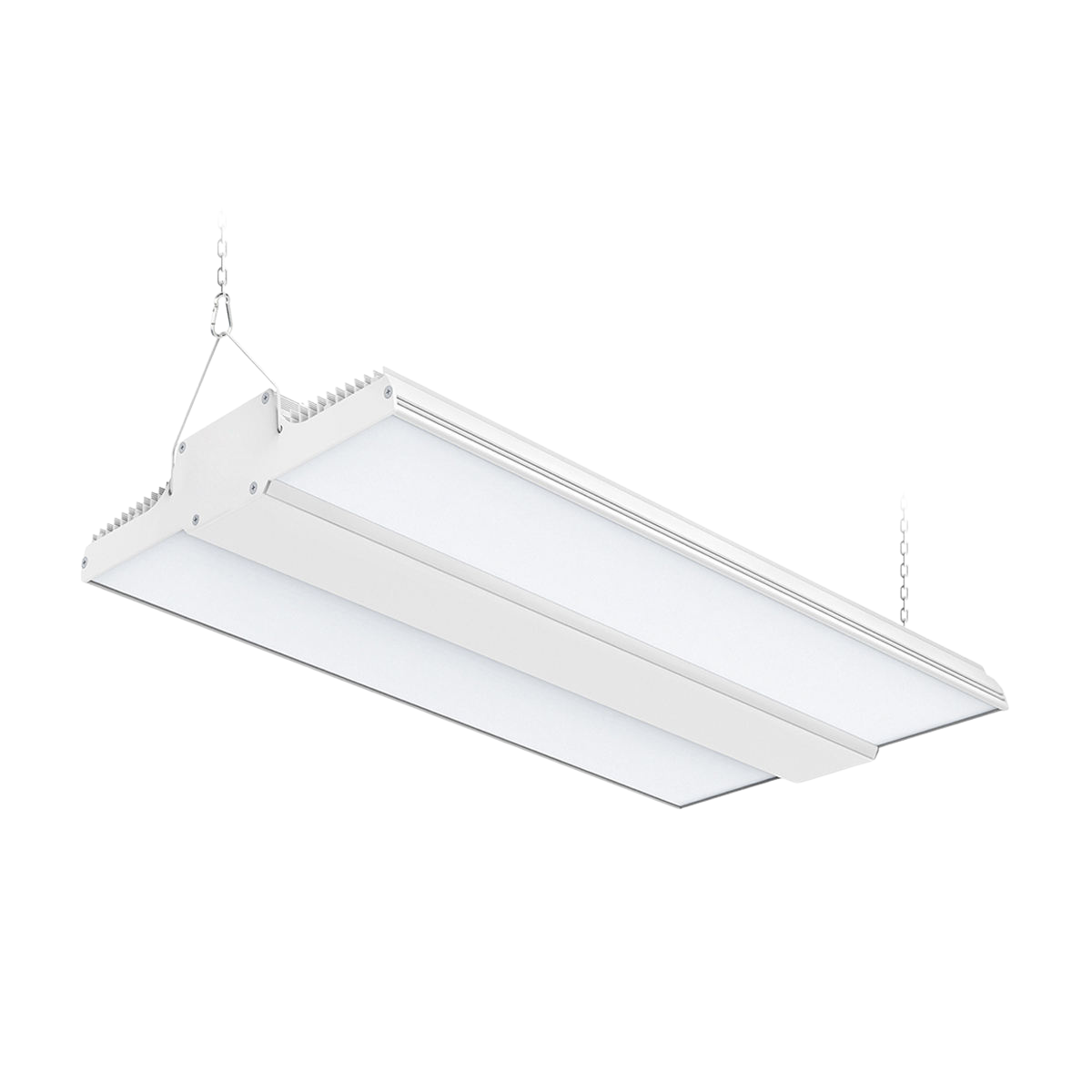 Contractors Direct Lighting MH5003 LED Linear High Bay Light, designed for bright, energy-efficient illumination in warehouses, factories, workshops, gyms, retail stores, garages, and commercial spaces.